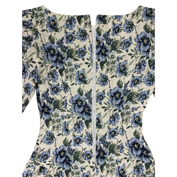 Majorelle Belinda Mini Dress Blue Multi Floral Canvas Long Sleeve Size XXS - Picture 8 of 10